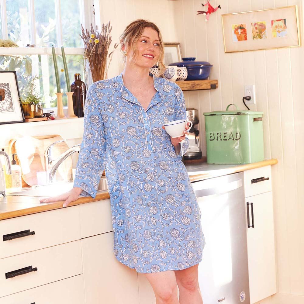 Picture of Ainsley Light Blue Cotton Night Shirt