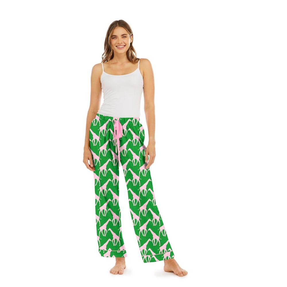 Picture of Giraffe Pink Green Cotton  Lounge Pant
