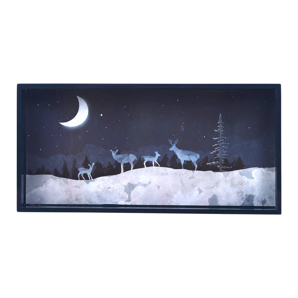 Picture of Moonlit Night Rectangular Lacquer Serving Tray