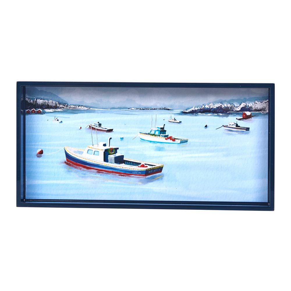 Picture of Lobster Boat Parade Rectangular Lacquer Serving Tr