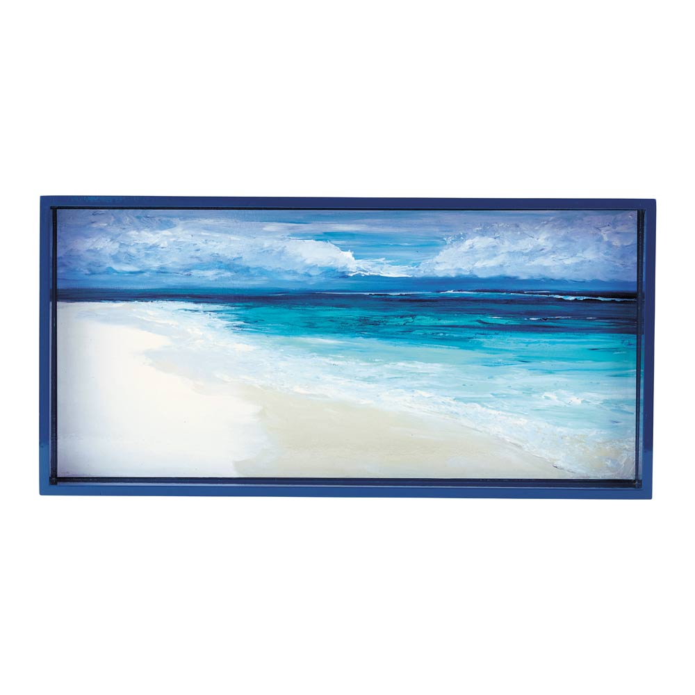 Picture of Coastal View Rectangular Lacquer Serving Tray