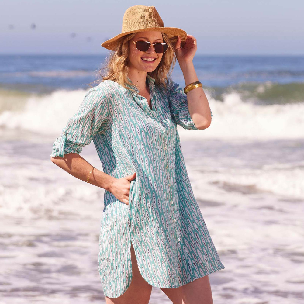 Picture of Sardina Ocean Cotton Button Down Beach Tunic