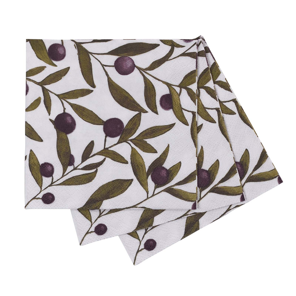 Picture of Olives Printed Paper Cocktail Napkins (Pack of 25)