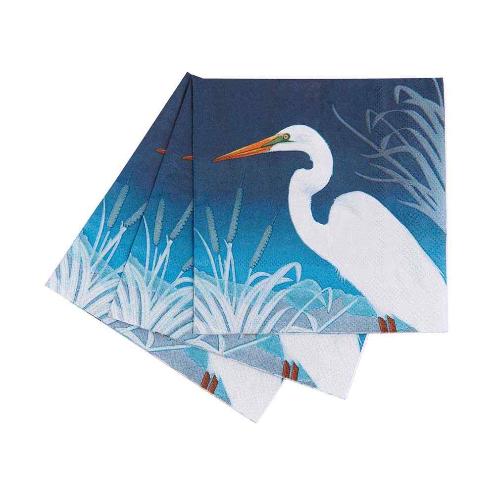 Picture of Night Egret Paper Cocktail Napkins (Pack of 25)