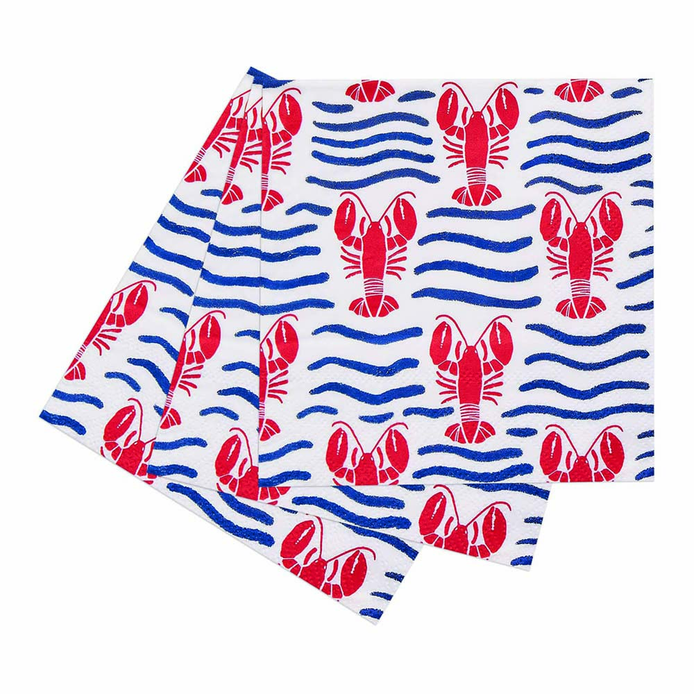 Picture of Lobster Waves  Paper Cocktail Napkins (Pack of 25)