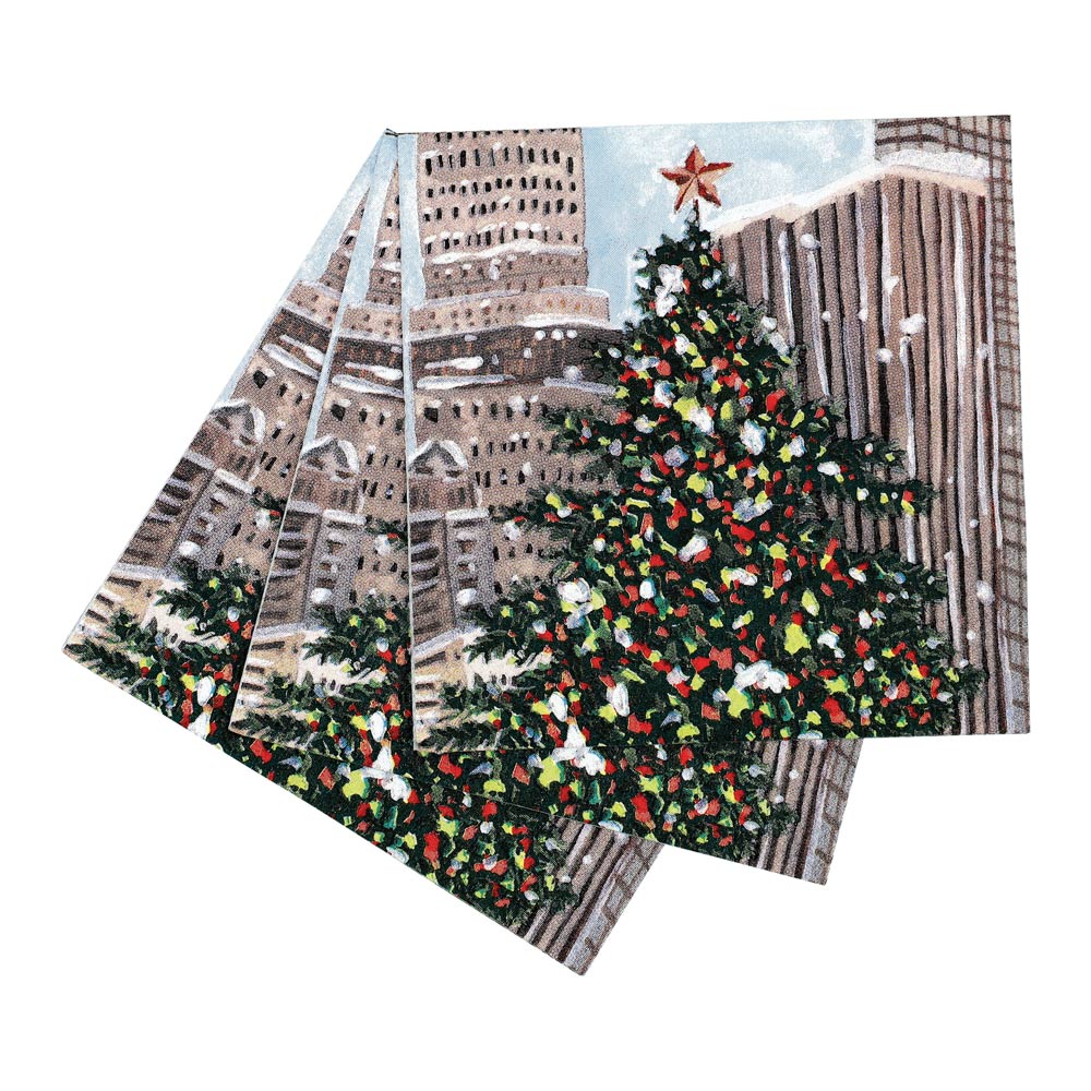 Picture of Cityscape Yuletide Paper Cocktail Napkins (Pack of