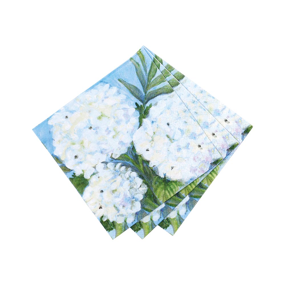 Picture of White Hydrangeas Paper Cocktail Napkins (Pack of 2