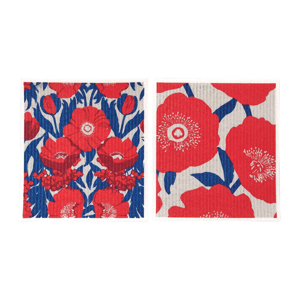 Picture of Icelandic Poppies blu Eco Sponge Cloths (Set of 2)