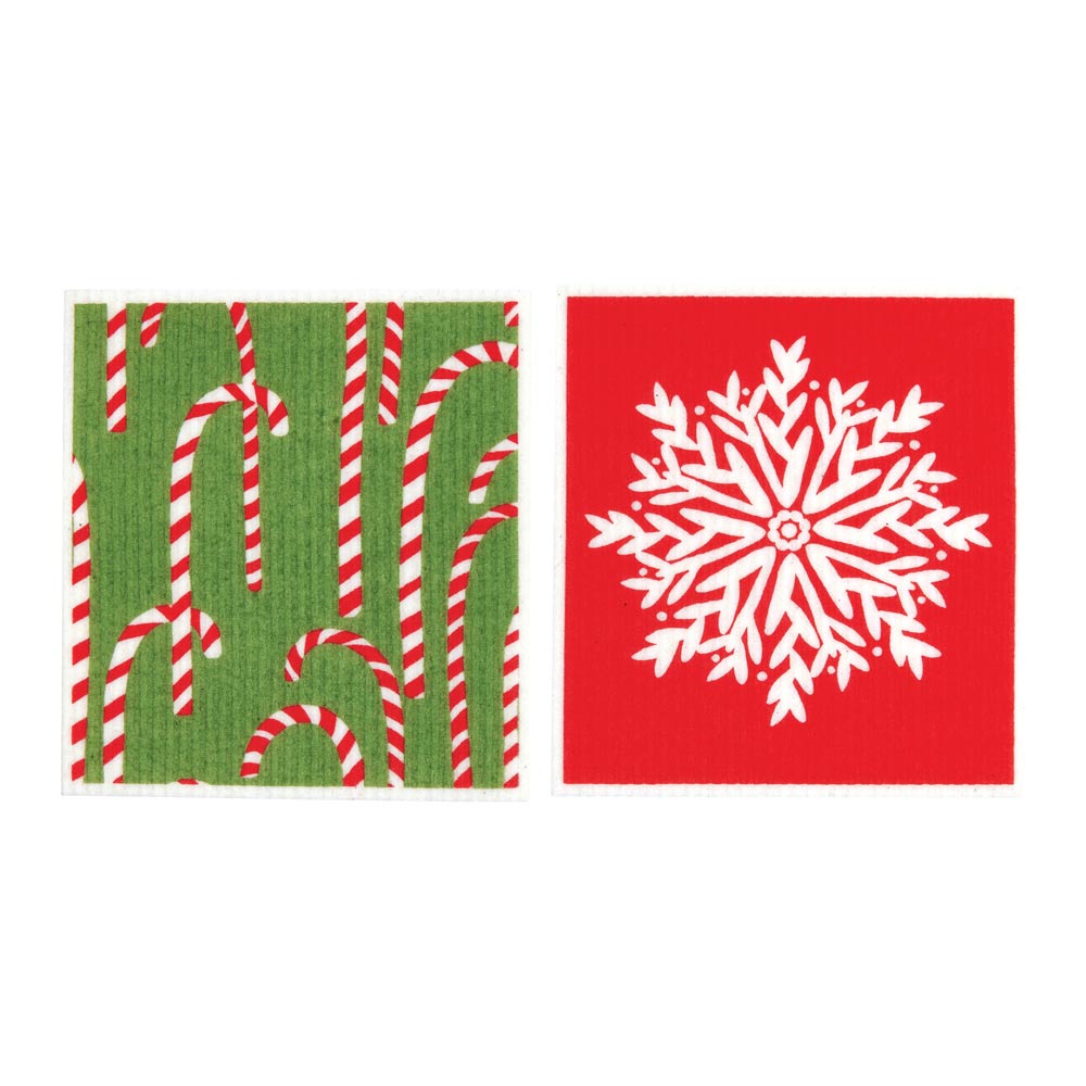 Picture of Candy Canes blu Eco Sponge Cloths (Set of 2)