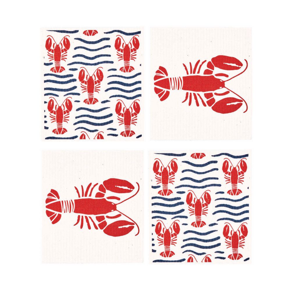 Picture of Lobster Waves blu Eco Sponge Cloths (Set of 2)