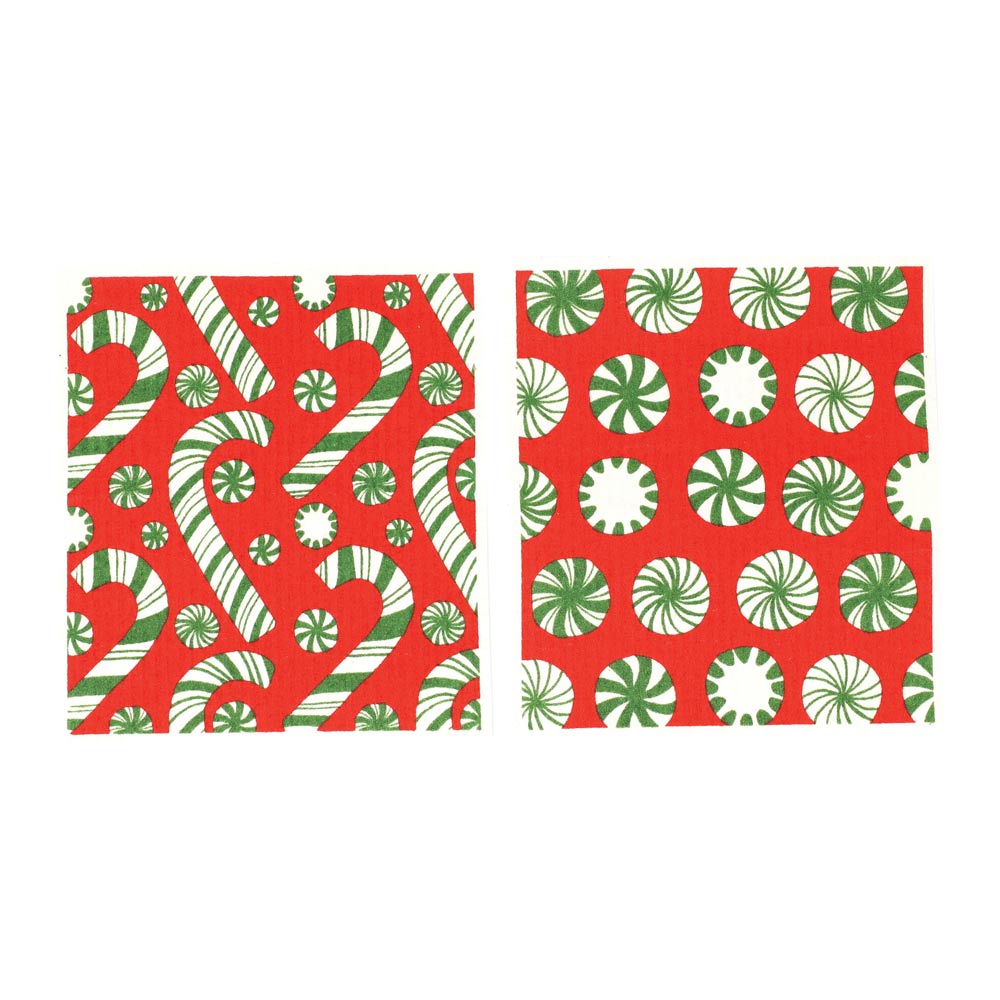 Picture of Candy Cane Joy blu Eco Sponge Cloths (Set of 2)
