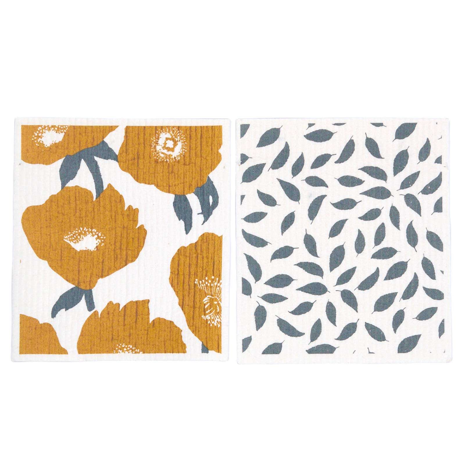 Picture of Poppies Gold blu Eco Sponge Cloths (Set of 2)