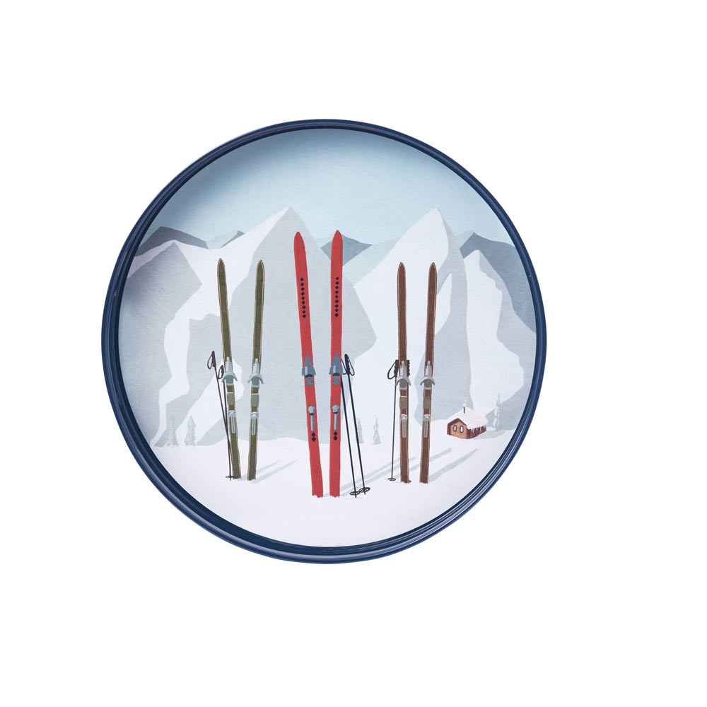 Picture of Nordic Ski Round Lacquer Serving Tray