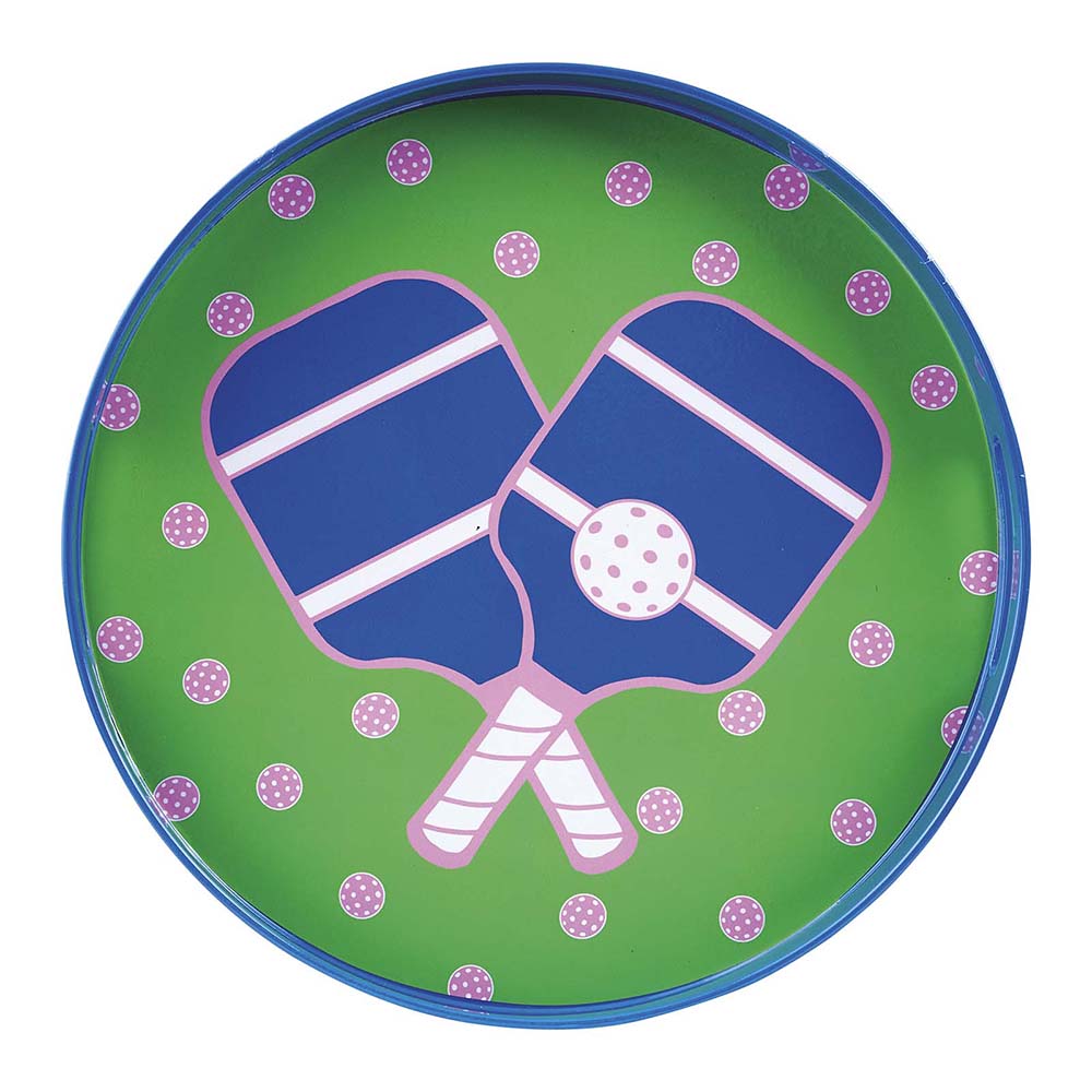 Picture of Pickleball Green Round Lacquer Serving Tray
