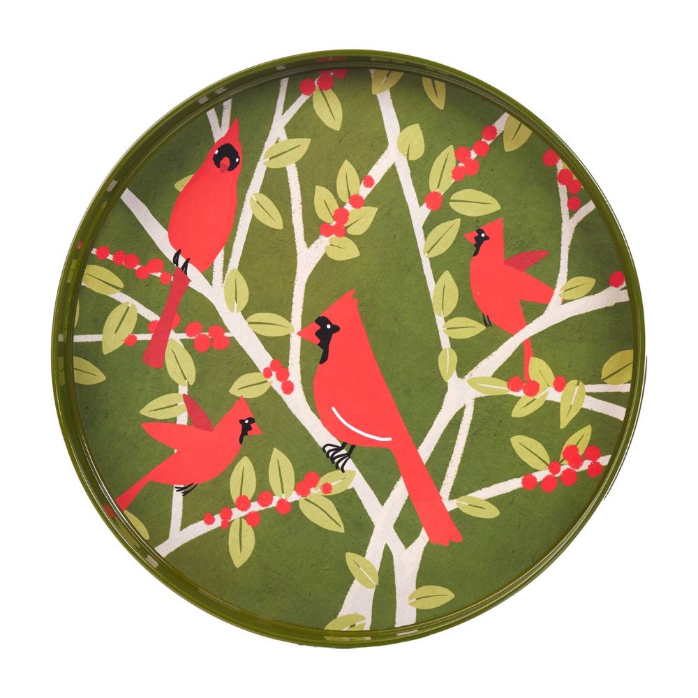 Picture of Cardinal Round Lacquer Serving Tray