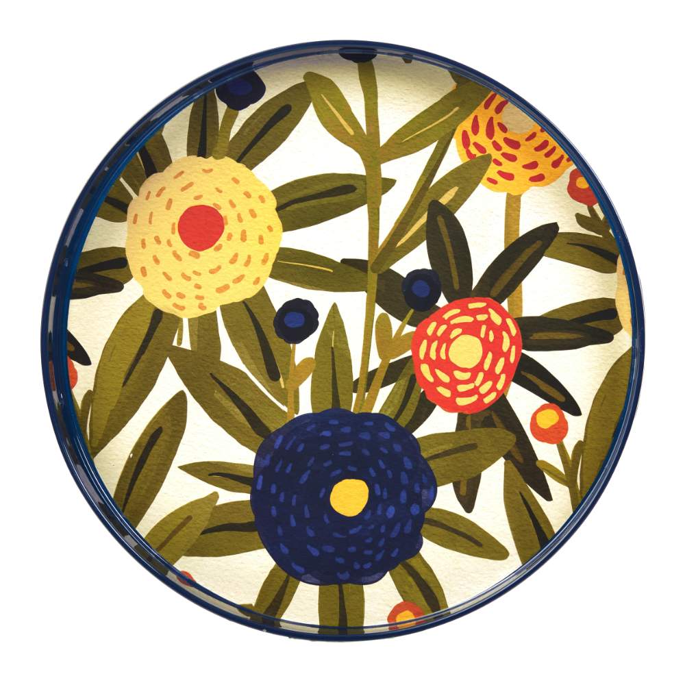 Picture of Harvest Sunshine Round Lacquer Serving Tray