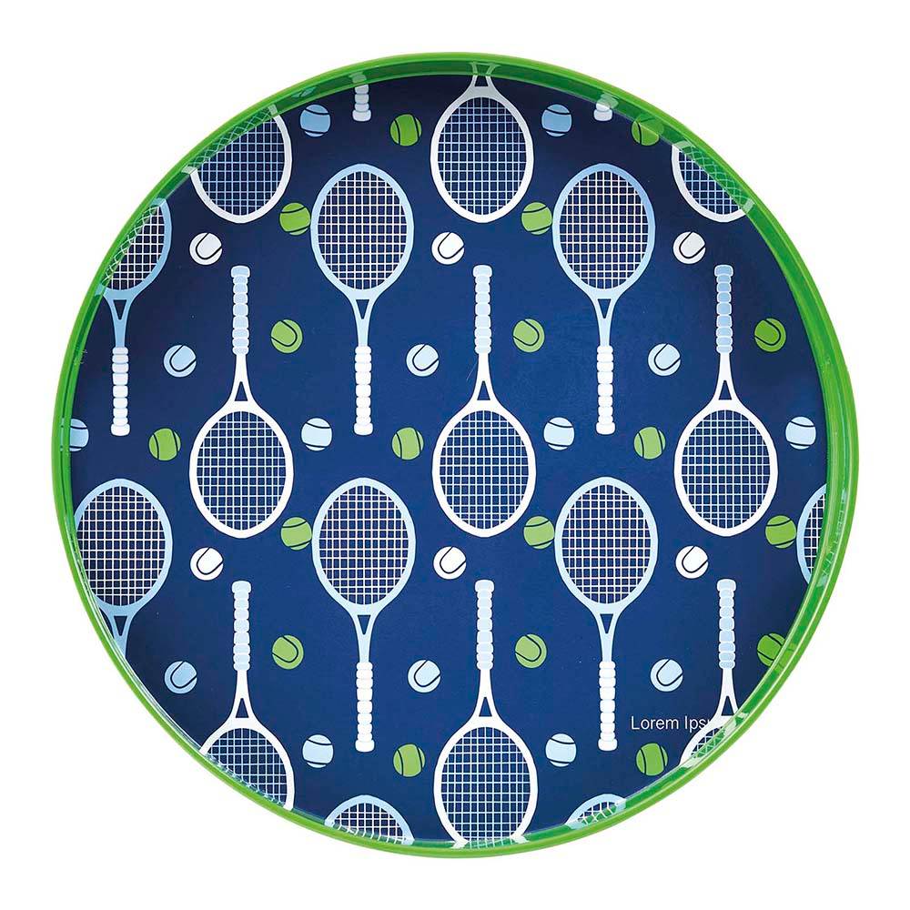 Picture of Tennis Navy  Round Lacquer Serving Tray
