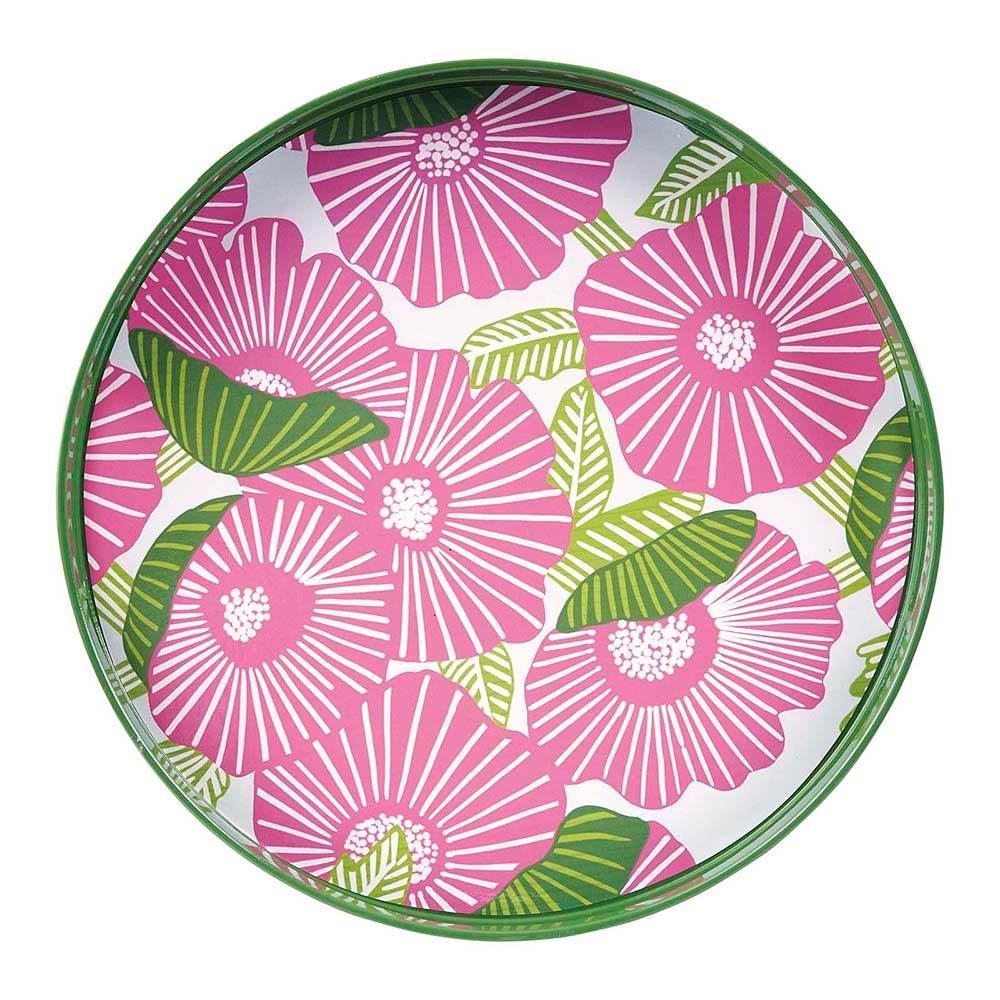 Picture of Poppy Papaver Round Lacquer Serving Tray