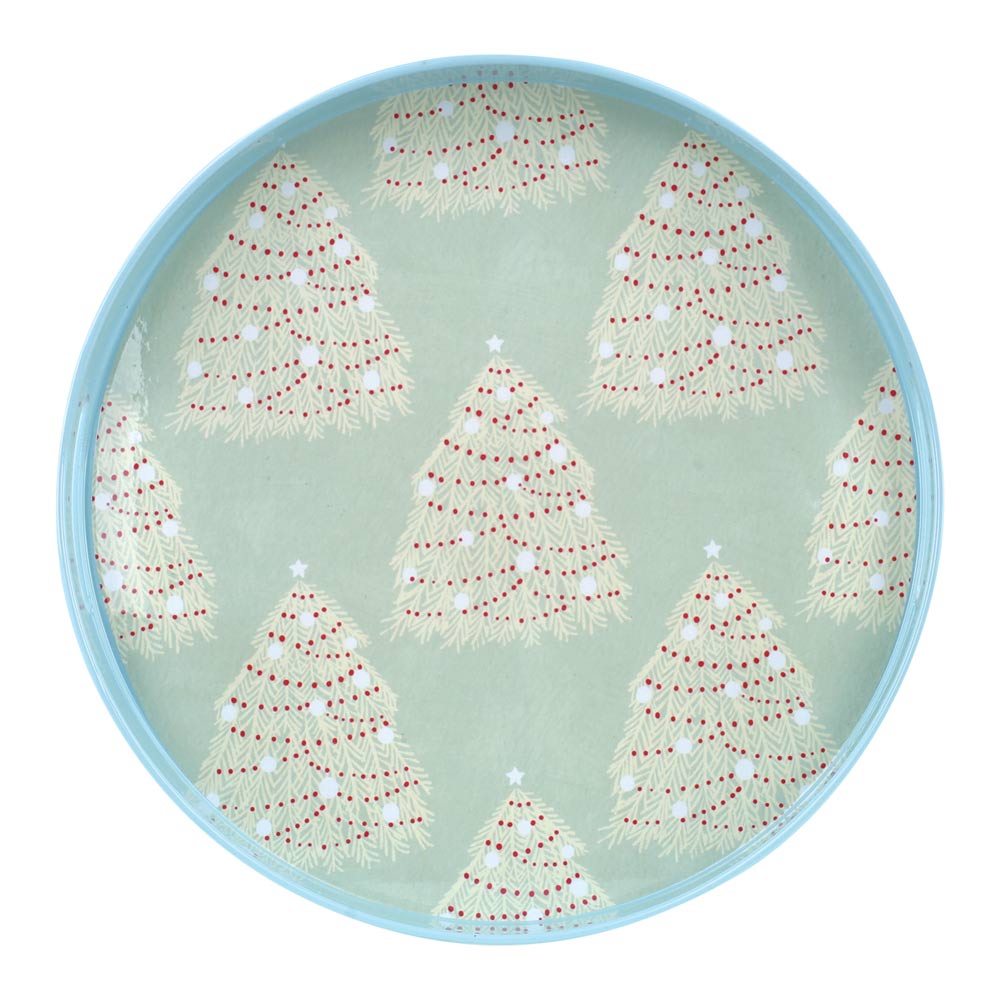 Picture of Fir Tree Round Lacquer Serving Tray
