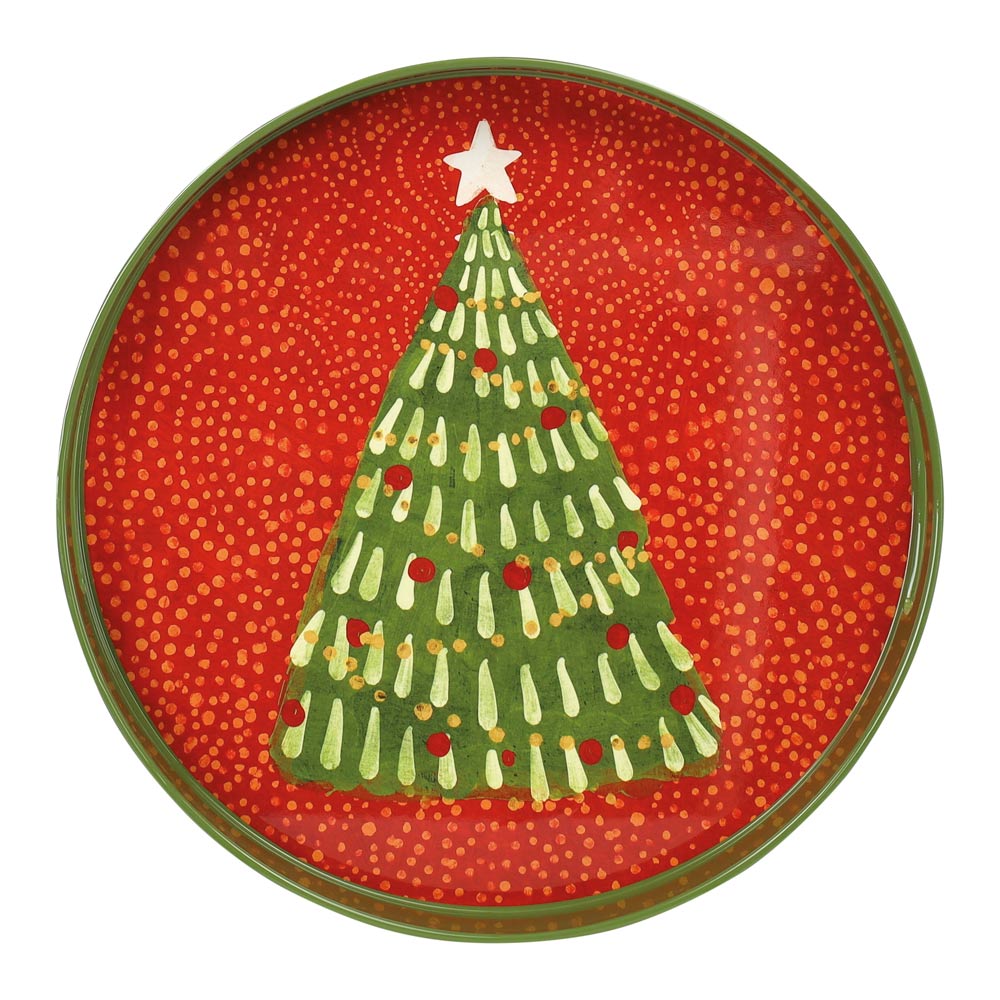 Picture of Festive Filigree Round Lacquer Serving Tray