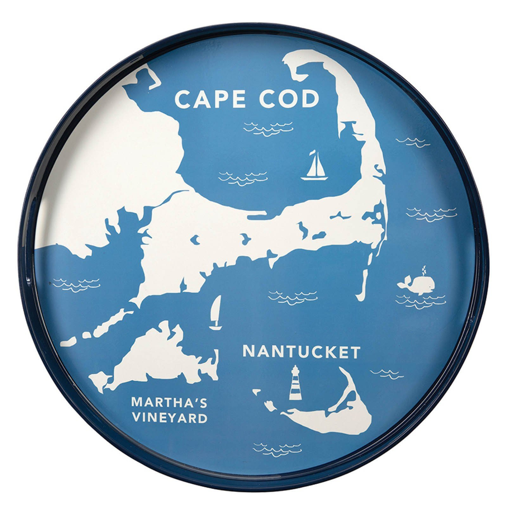 Picture of Coastal Cape  Round Lacquer Serving Tray