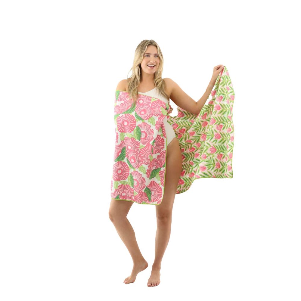 Picture of Pink Papaver Reversible Eco Beach Towel