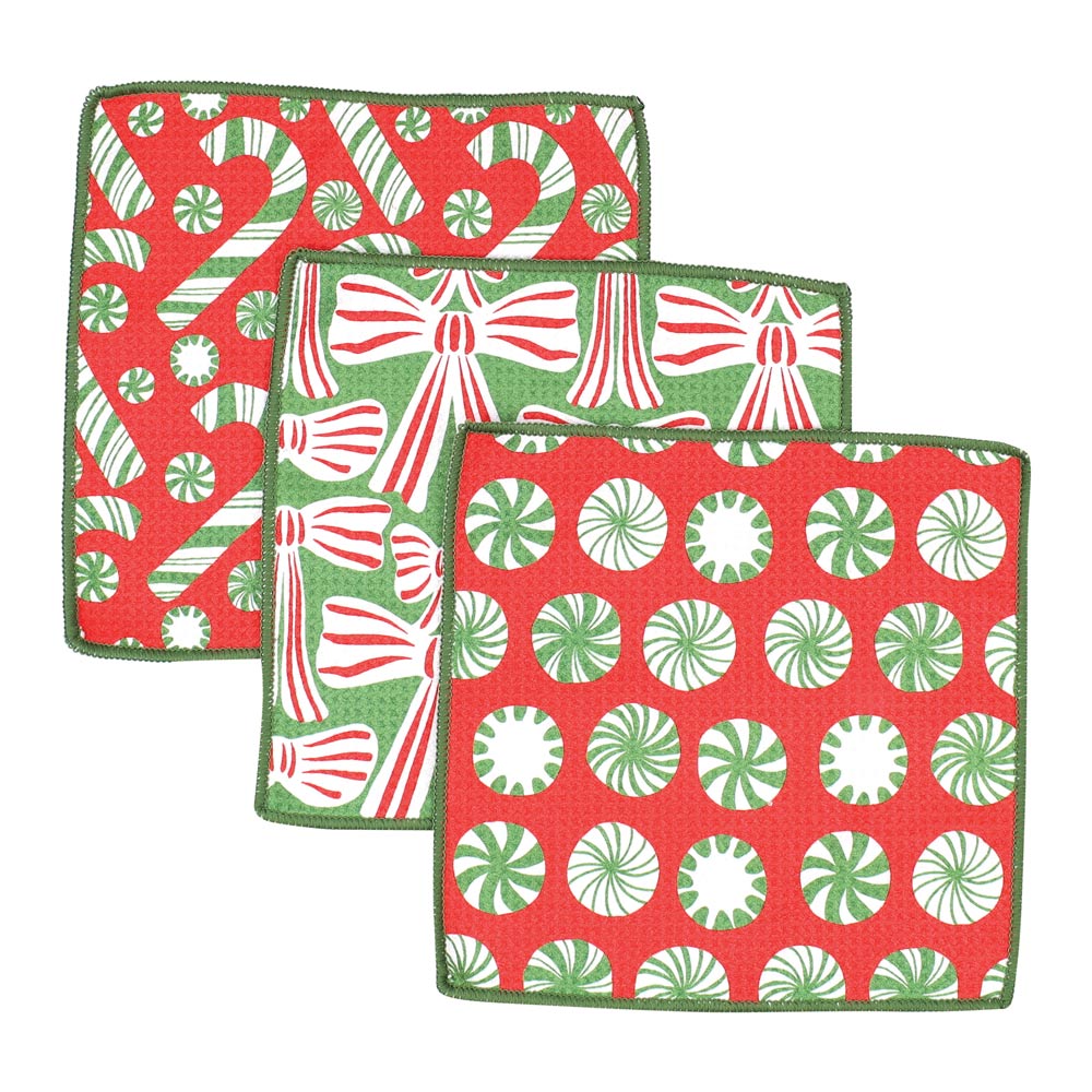 Picture of Candy Cane Joy Eco Dish Cloth (Set of 3)