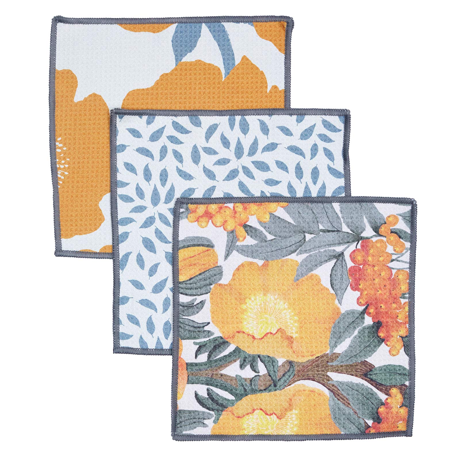 Picture of Icelandic Poppies Gold Eco Dish Cloth (Set of 3)