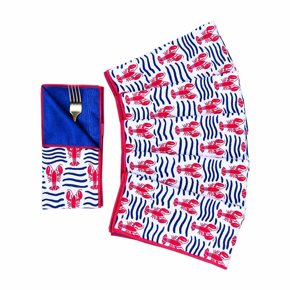 Picture of Lobster Waves Eco Dinner Napkins (Set of 6)