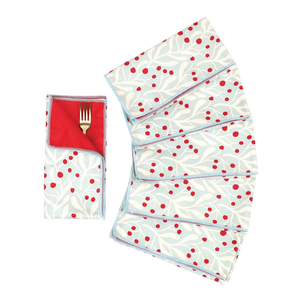 Picture of Scarlet Mistletoe Eco Dinner Napkin (Set of 6)