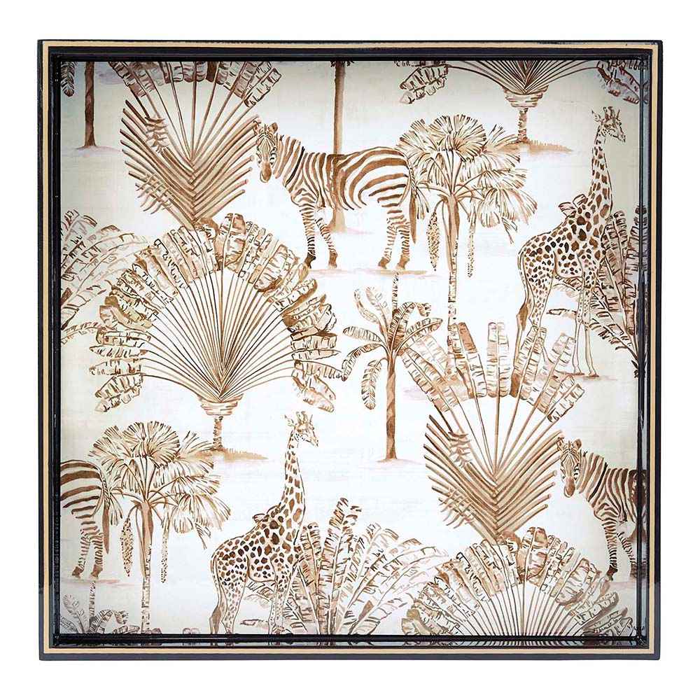 Picture of Safari Animals Square Lacquer Serving Tray