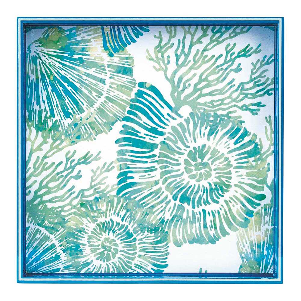 Picture of Nautilus Shells Square Lacquer Serving Tray
