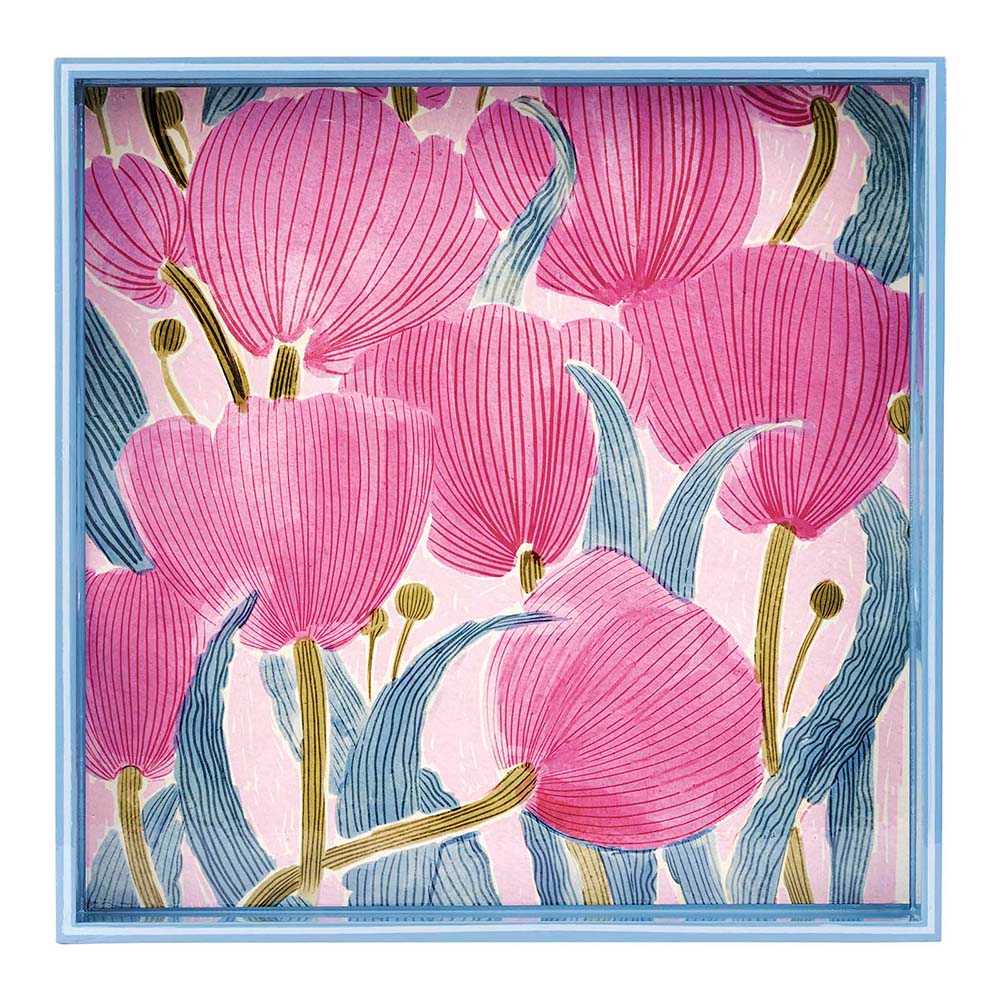 Picture of Tulip Blooms Square Lacquer Serving Tray