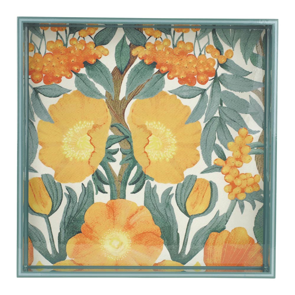 Picture of Icelandic Poppies Gold Lacquer Serving Tray