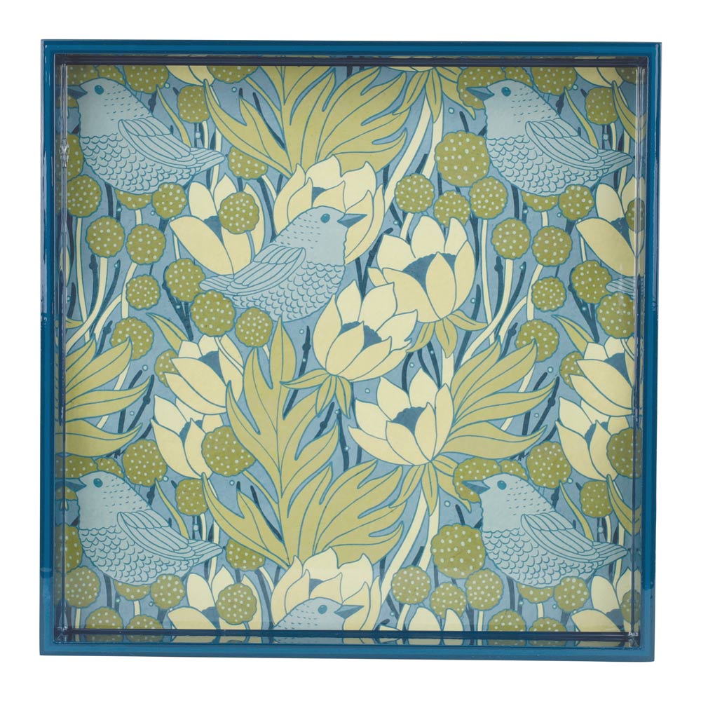 Picture of Chickadee Square Lacquer Serving Tray