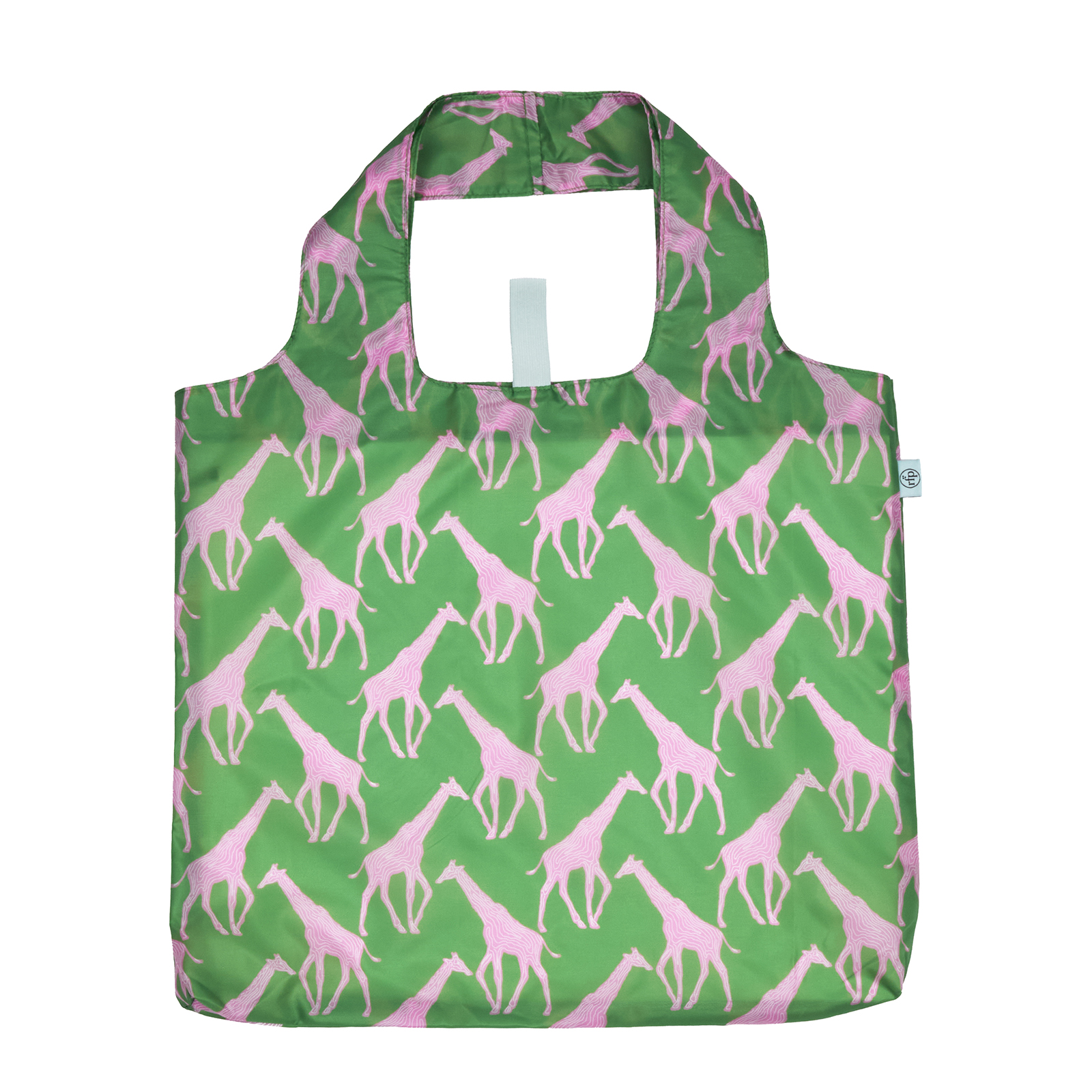 Picture of Giraffe Pink & Green blu Reusable Shopping Bag