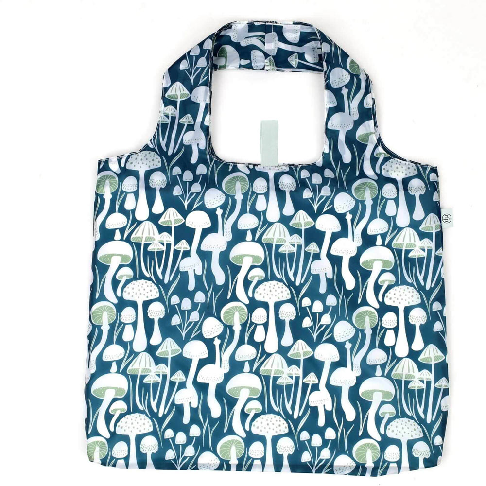 Picture of Mushrooms blu Reusable Shopping Bag