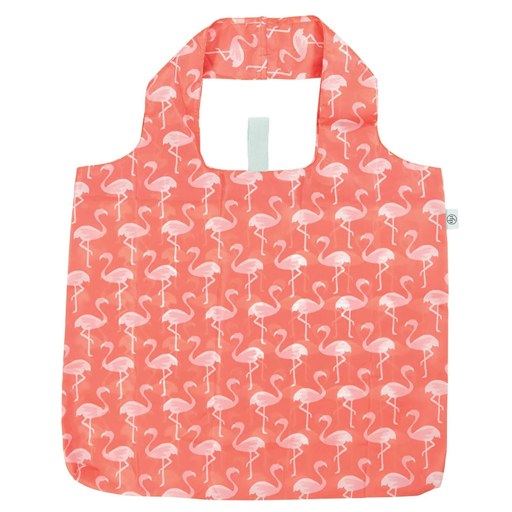 Picture of Pink Flamingos blu Reusable Shopping Bag