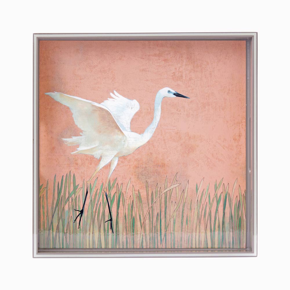 Picture of Egret Square Lacquer Serving Tray