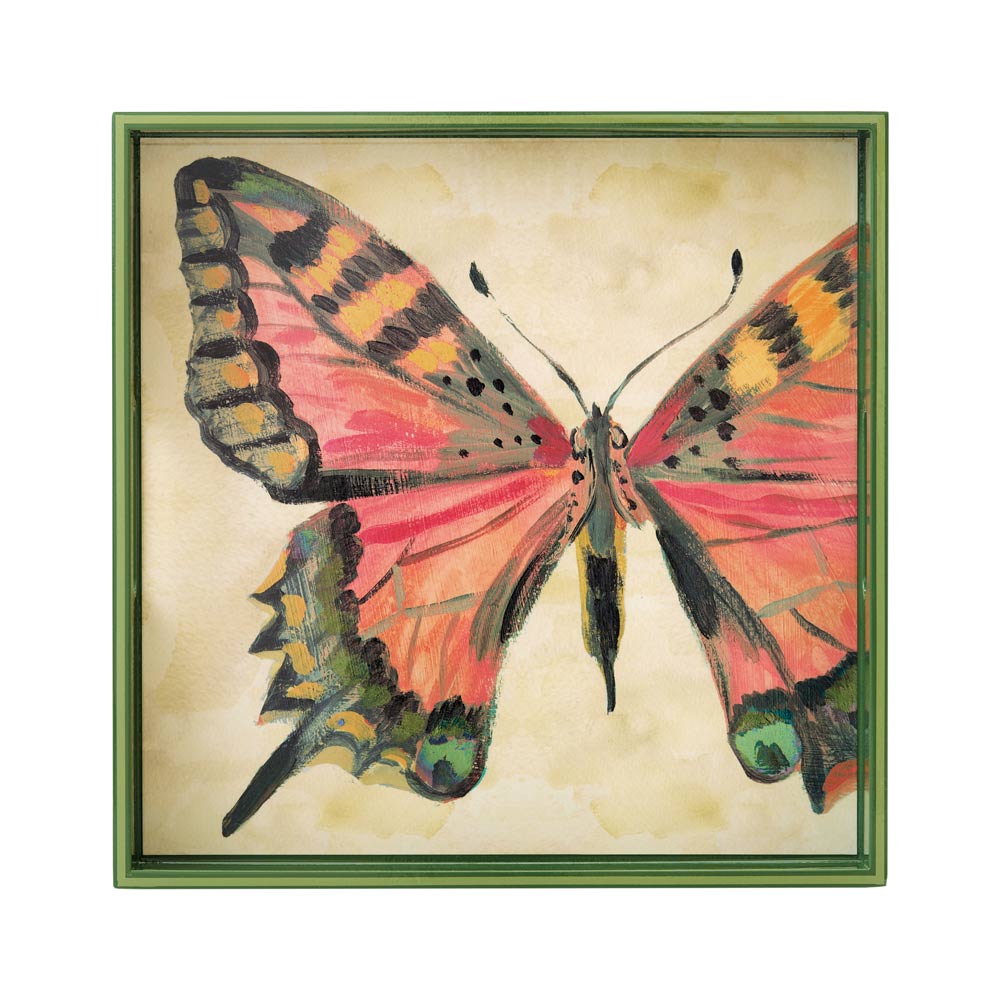 Picture of Butterfly Study Square Lacquer Serving Tray