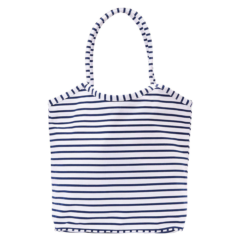 Picture of Bateau Stripe Navy Canvas Bucket Bag