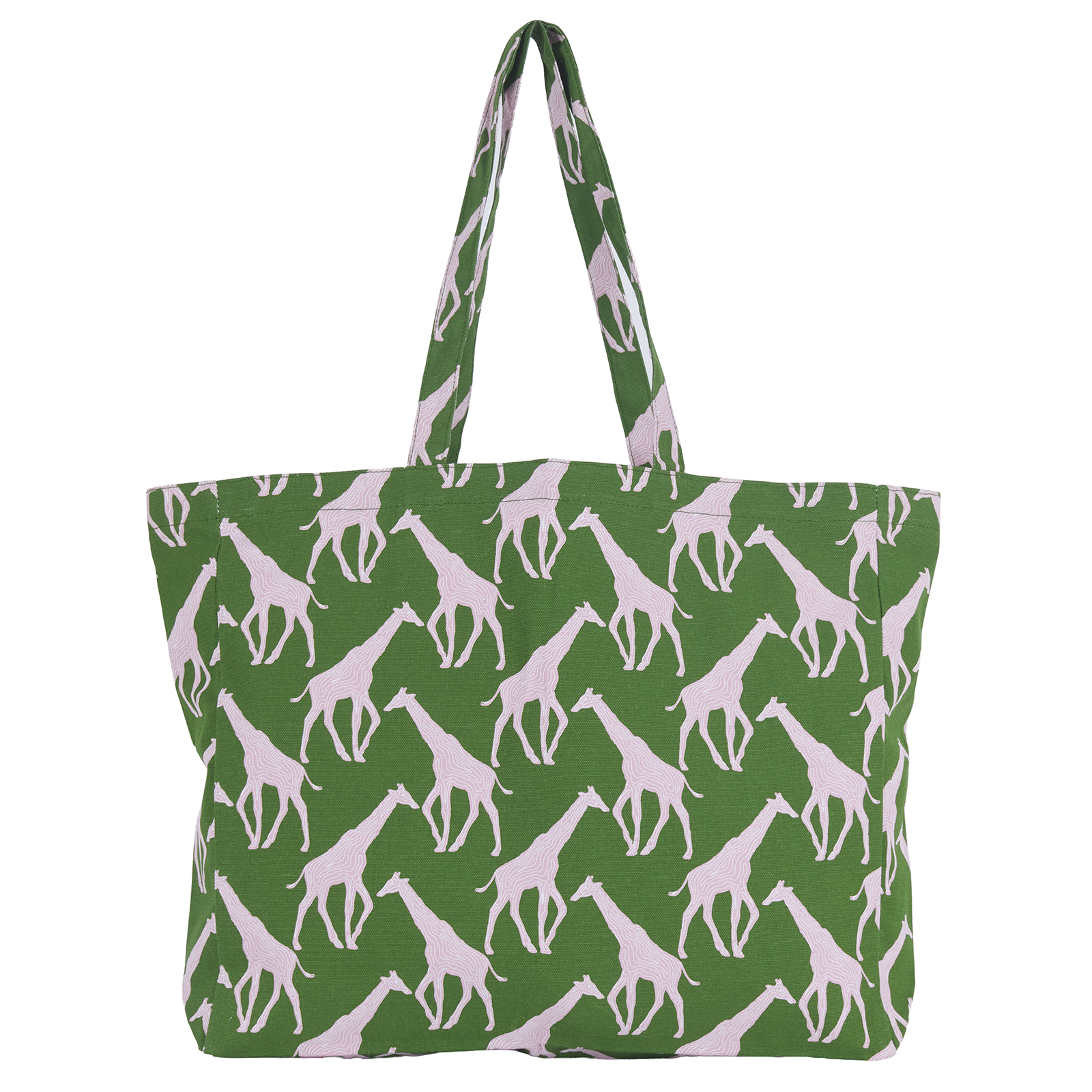 Picture of Giraffe Pink & Green Little Shopper Canvas Tote Ba