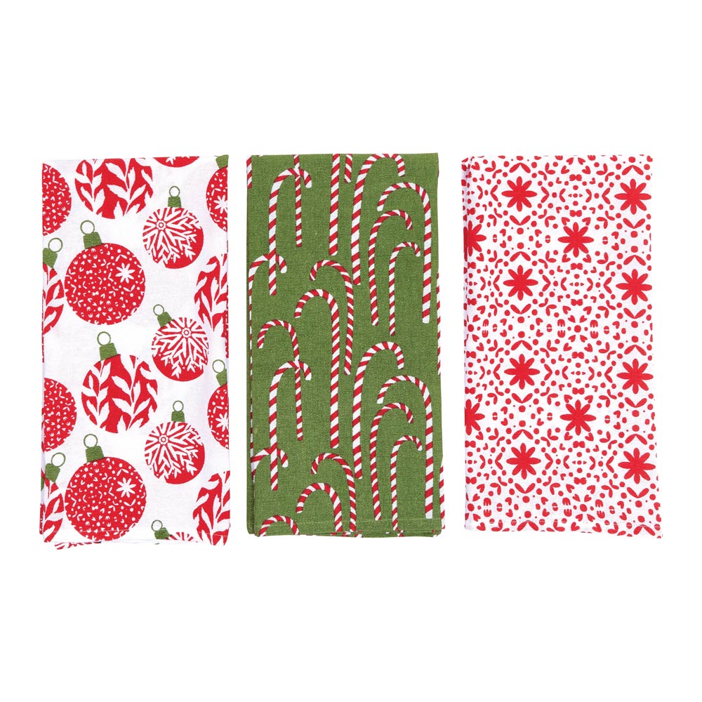 Picture of Scandi Ornaments Cotton Kitchen Towels (Set of 3)