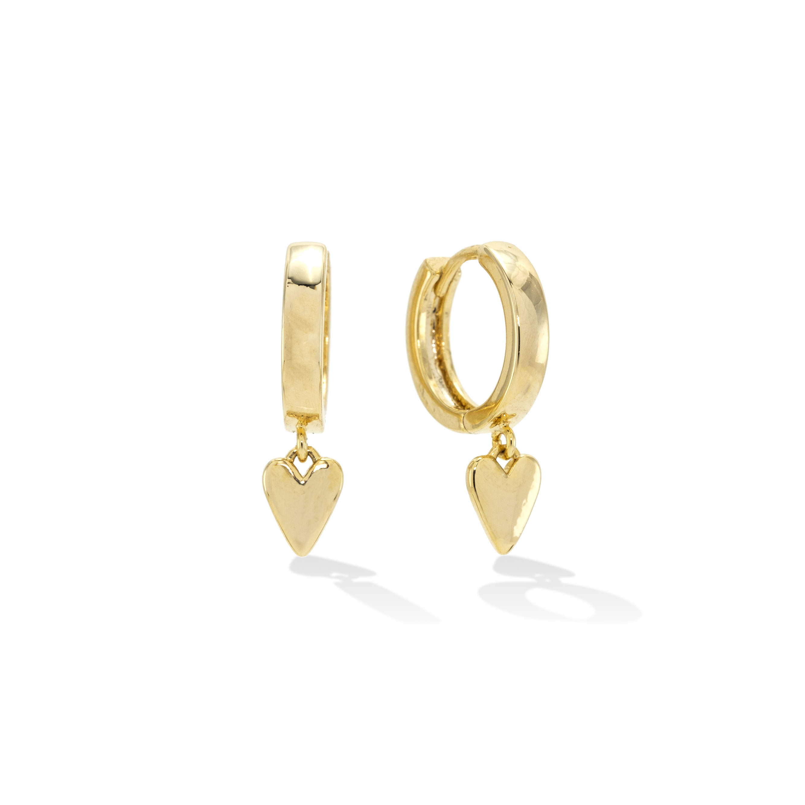 Picture of Everly Heart Huggie Drop Hoop Earrings - Gold
