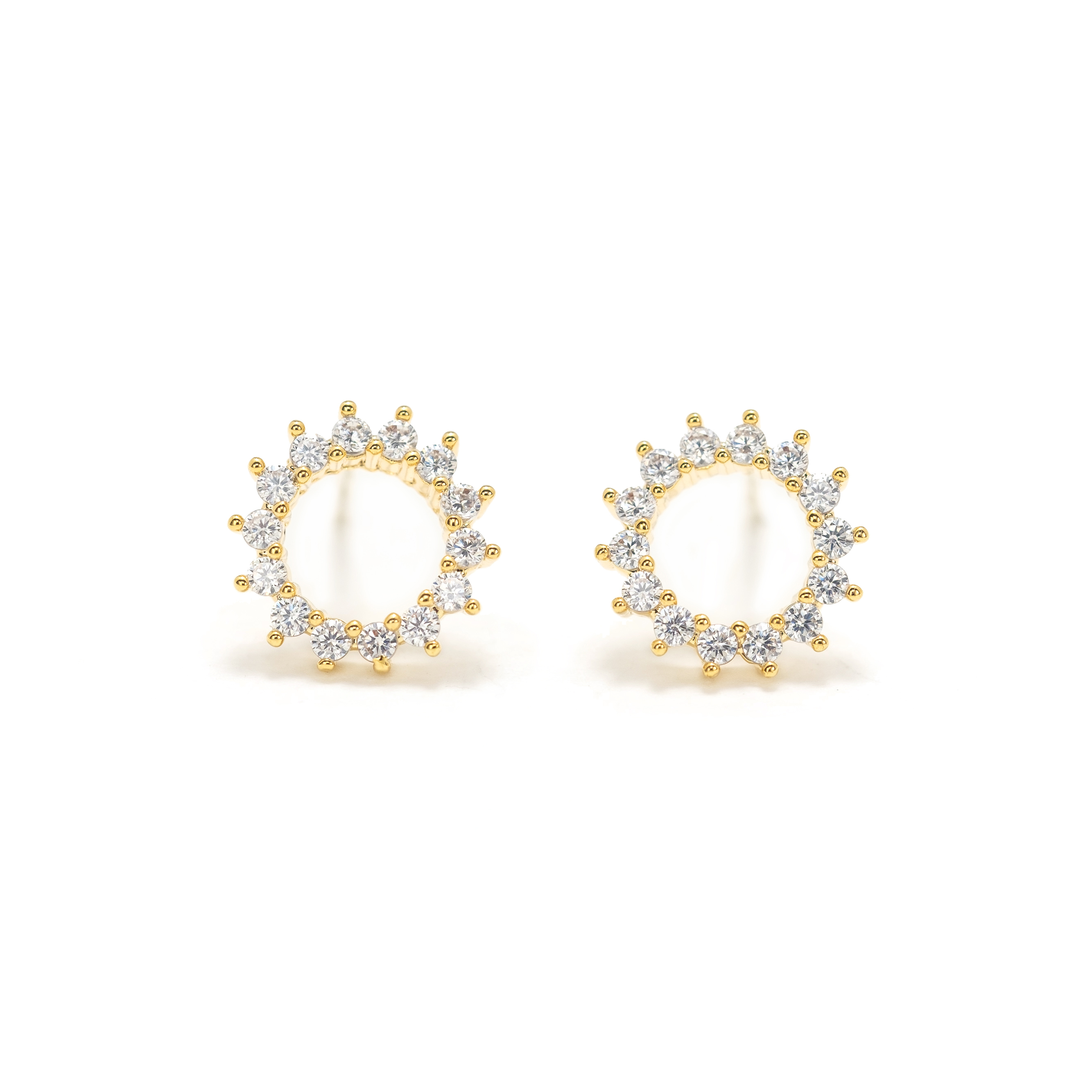 Picture of Halo Stud Earrings - Gold
