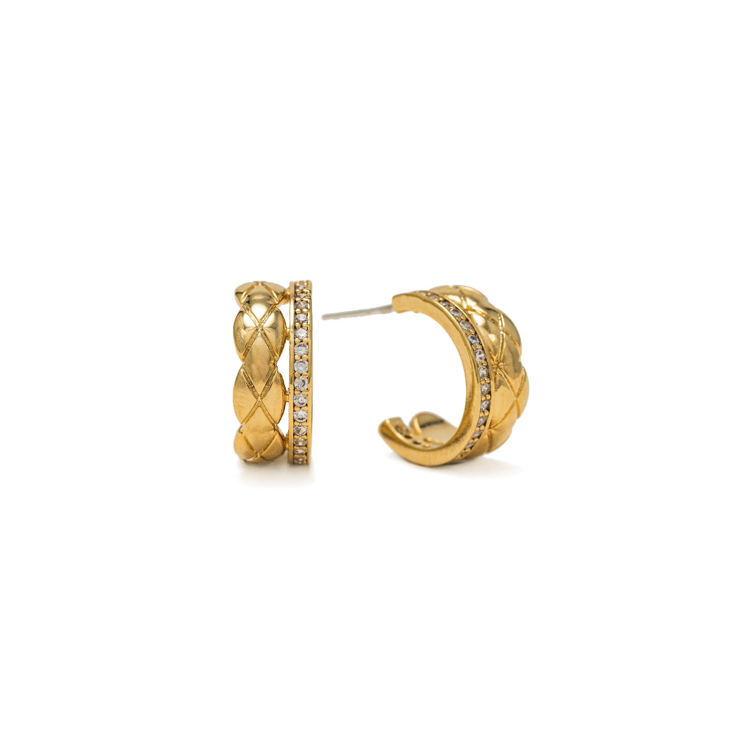 Picture of Solana Double Huggie Hoop Earrings - Gold