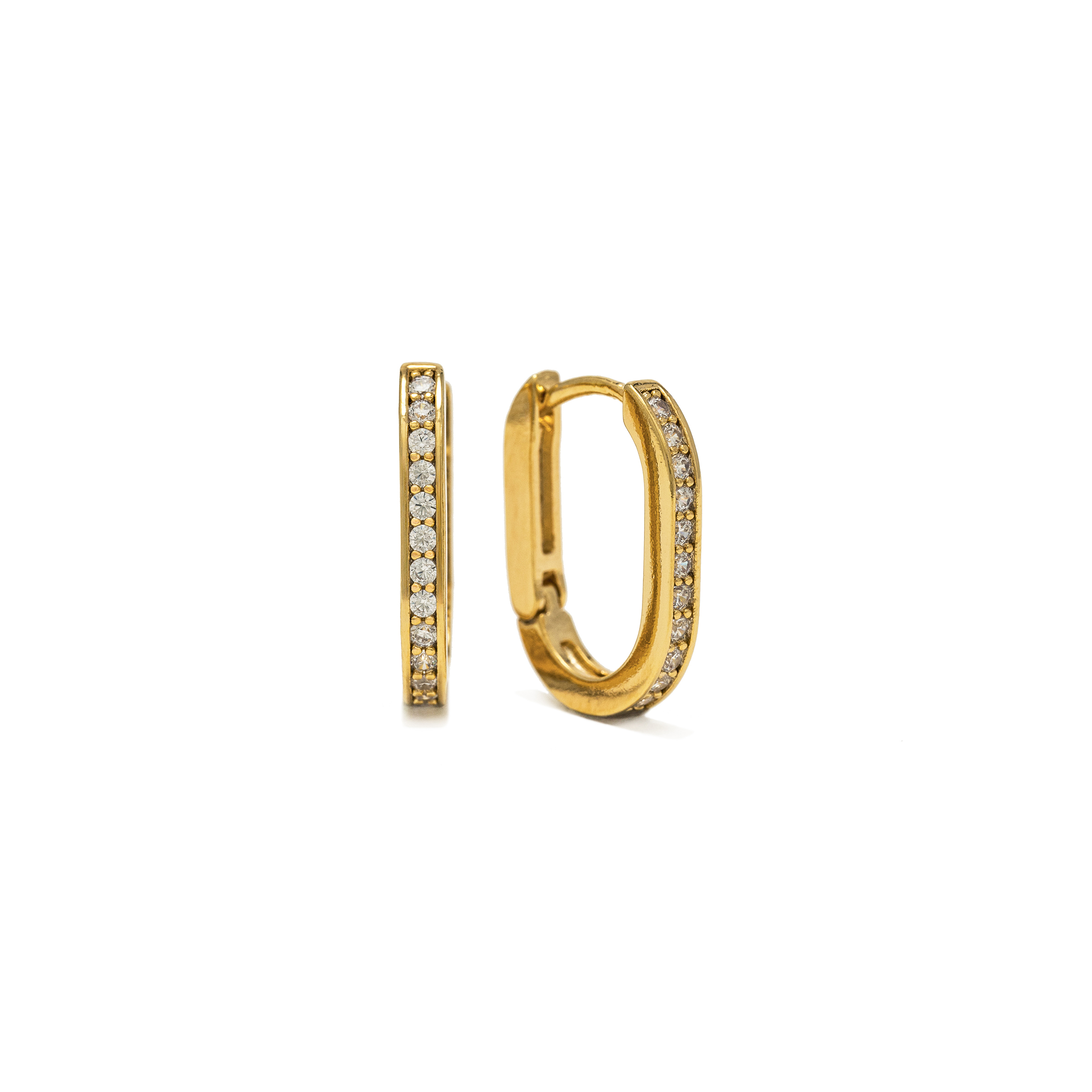 Picture of Solana Paperclip Hoop Earrings - Gold