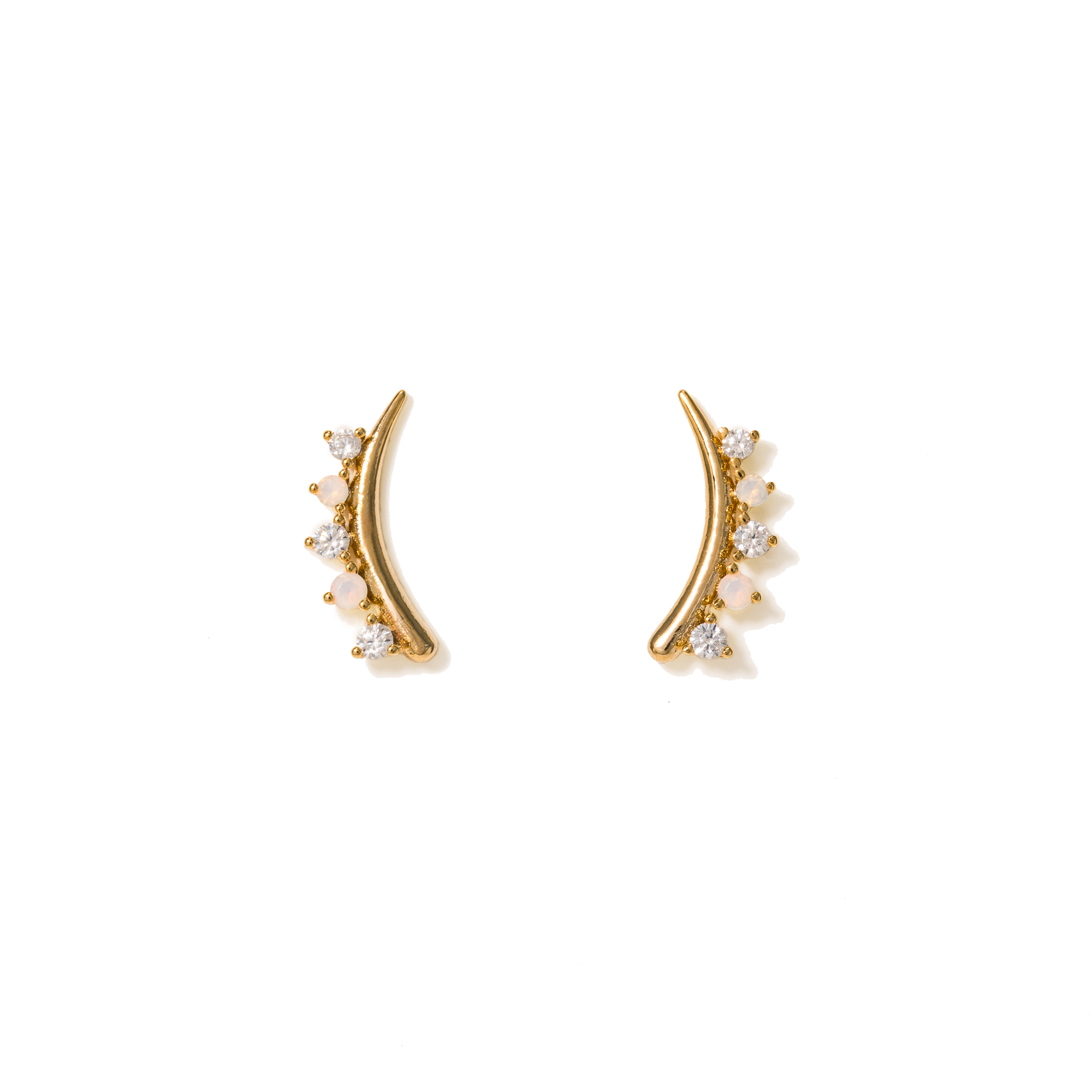 Picture of Dewdrop Climber Earrings - White Opal