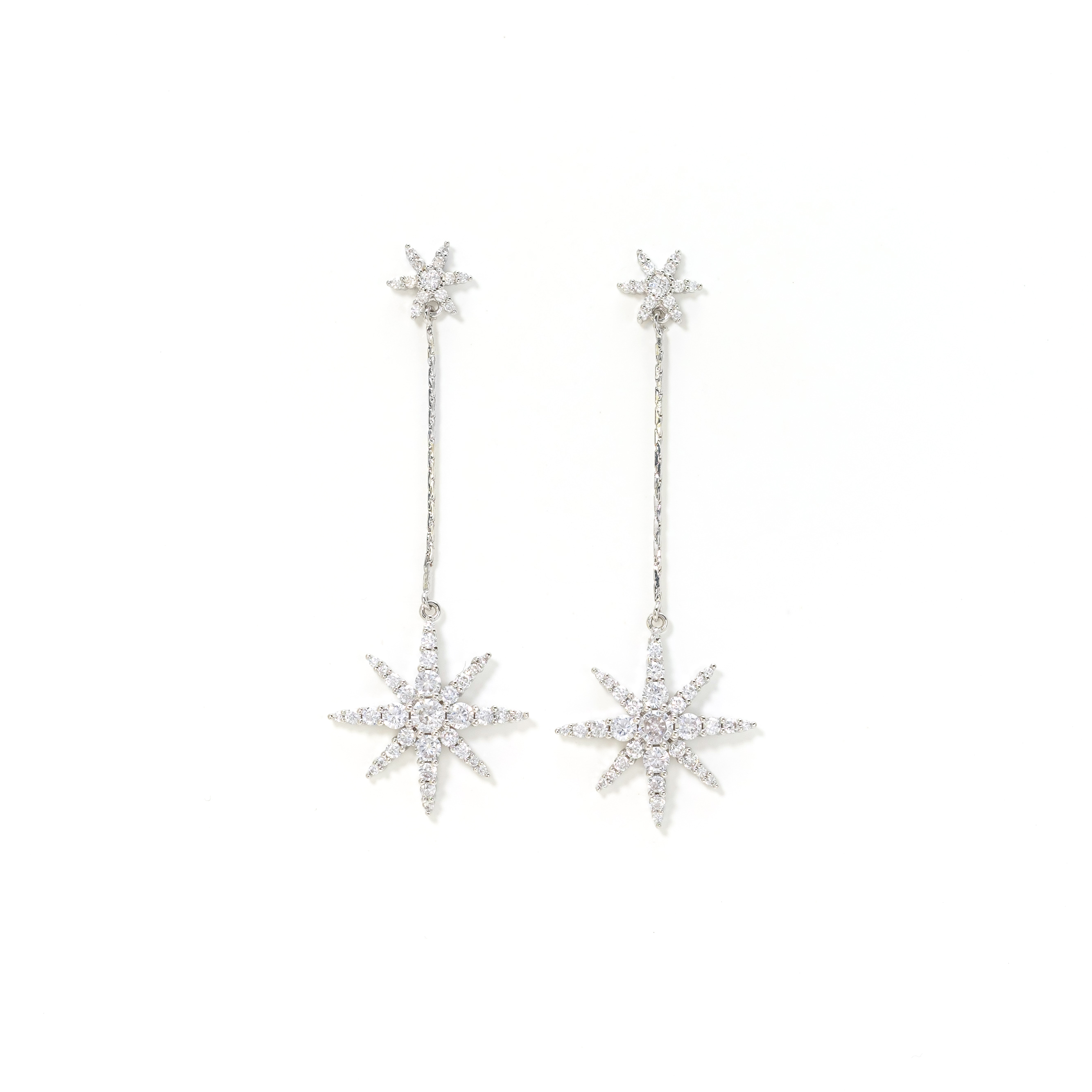 Picture of Aquila Star Drop Earrings - Silver