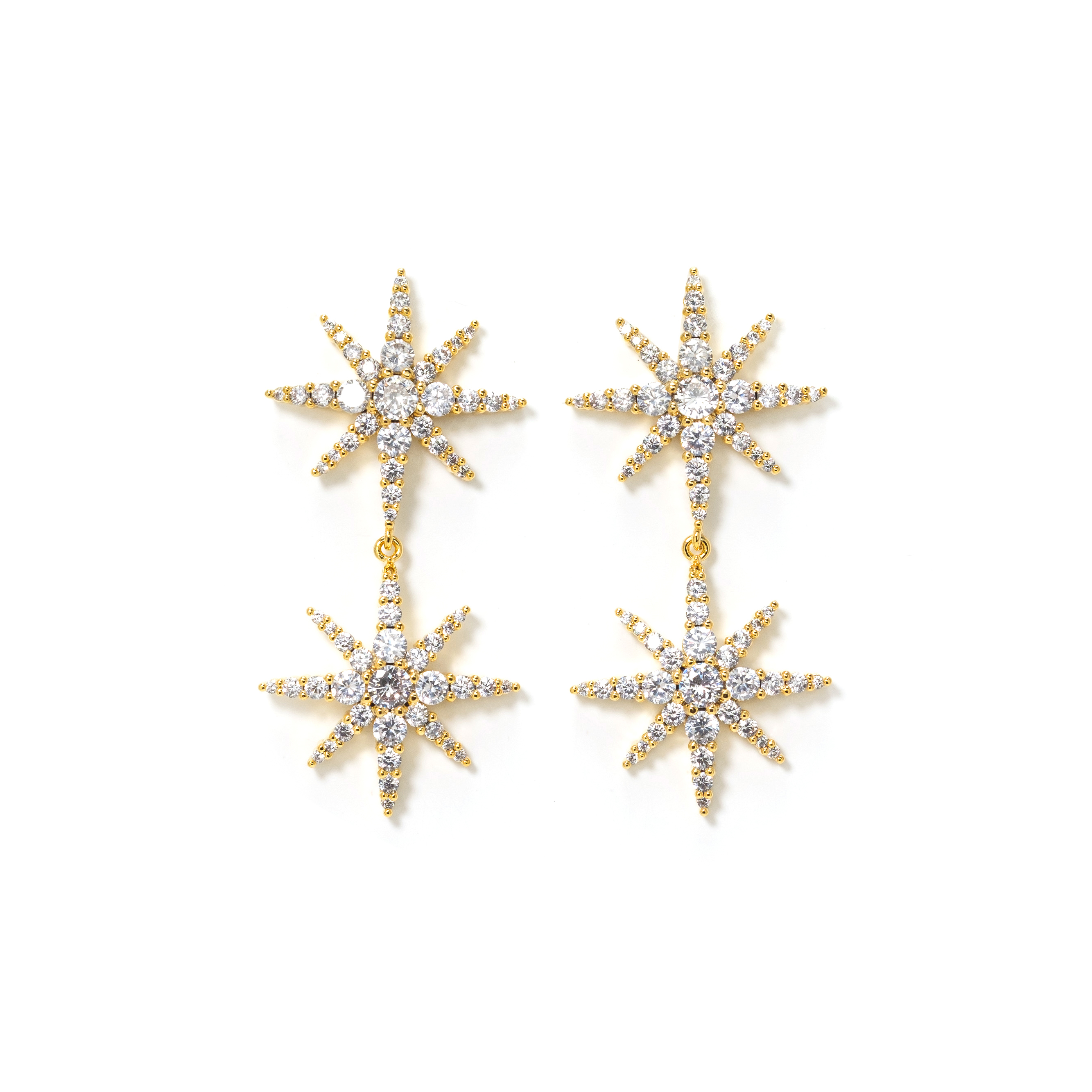 Picture of Etoile Duet Star Drop Earrings - Gold